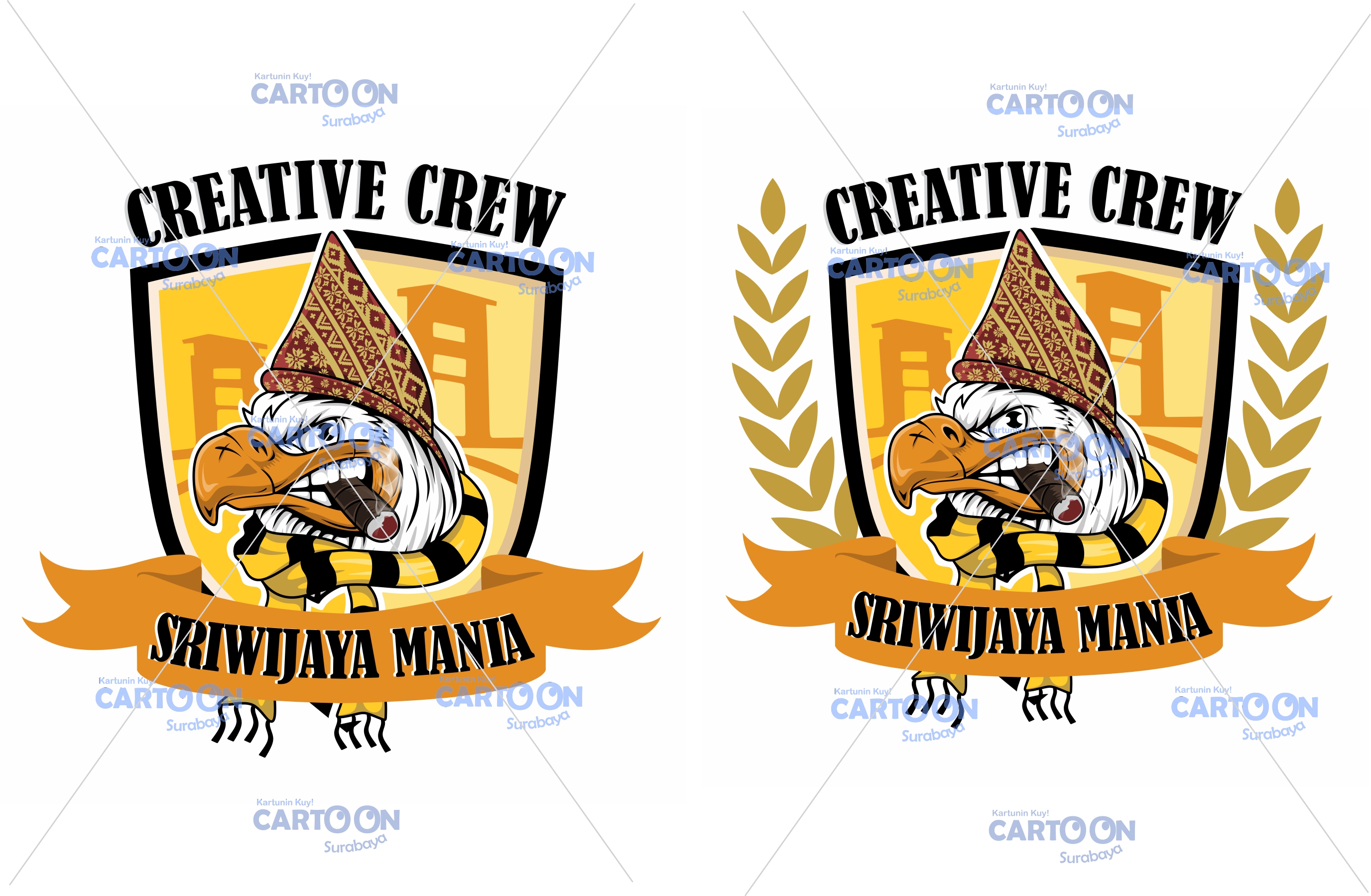 Contoh Hasil Desain Logo Creative Crew Sriwijaya Mania – Cartoon Surabaya